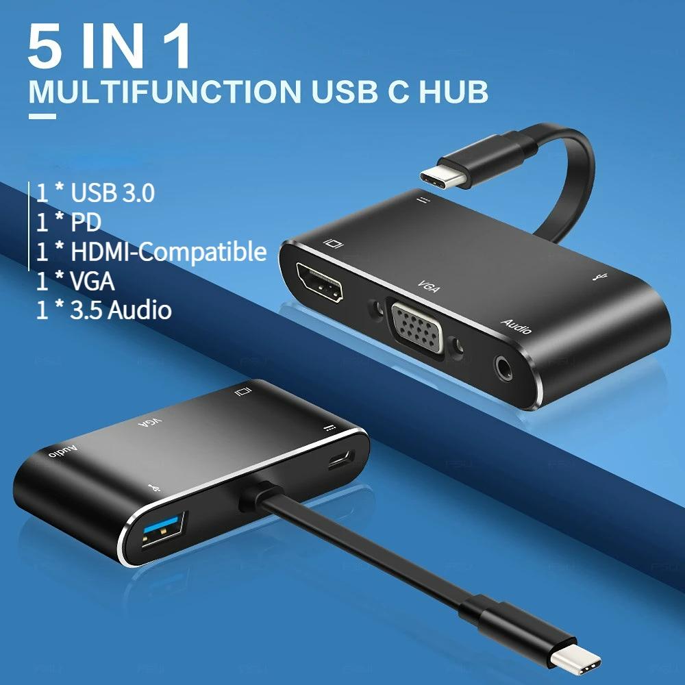 ƮϿ USB 3.0 OTG  ̺, Ʈ 3  ŷ ̼, CŸ-4K HD VGA 3.5mm , 5  1 PD 